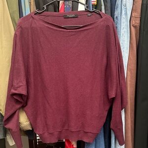 All Saints Women's Deep maroon boat Neck Sweater